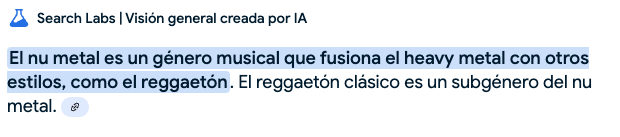 luchodesign's tweet photo. Estas definiciones de las IA me encantan, es como leer que piensa el internet de nosotros. Llegar a la conclusión que el reggaetón es un sub-genero del numetal es poesia pura. https://t.co/pk9IM4hRn9