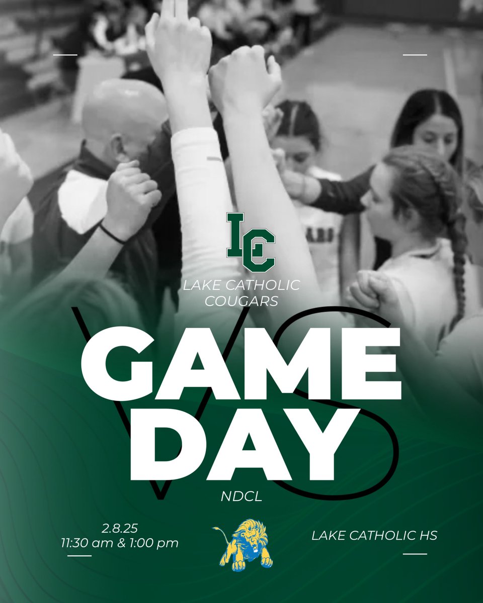 Lake Catholic Girls Basketball (@ladycougarhoops) on Twitter photo ❗️GAME DAY❗️
Come out to watch our final regular matchup - rivalry day!
🆚 <a href="/NDCLLions/">Notre Dame-Cathedral Latin School</a>
⏰ 11:30am JV / 1pm Varsity
🖥️ youtube.com/@lccougarathle…
🎟️ lakecatholic.org/athletics/tick…
#GoCougars #whateverittakes #together ❗️GAME DAY❗️
Come out to watch our final regular matchup - rivalry day!
🆚 <a href="/NDCLLions/">Notre Dame-Cathedral Latin School</a>
⏰ 11:30am JV / 1pm Varsity
🖥️ youtube.com/@lccougarathle…
🎟️ lakecatholic.org/athletics/tick…
#GoCougars #whateverittakes #together