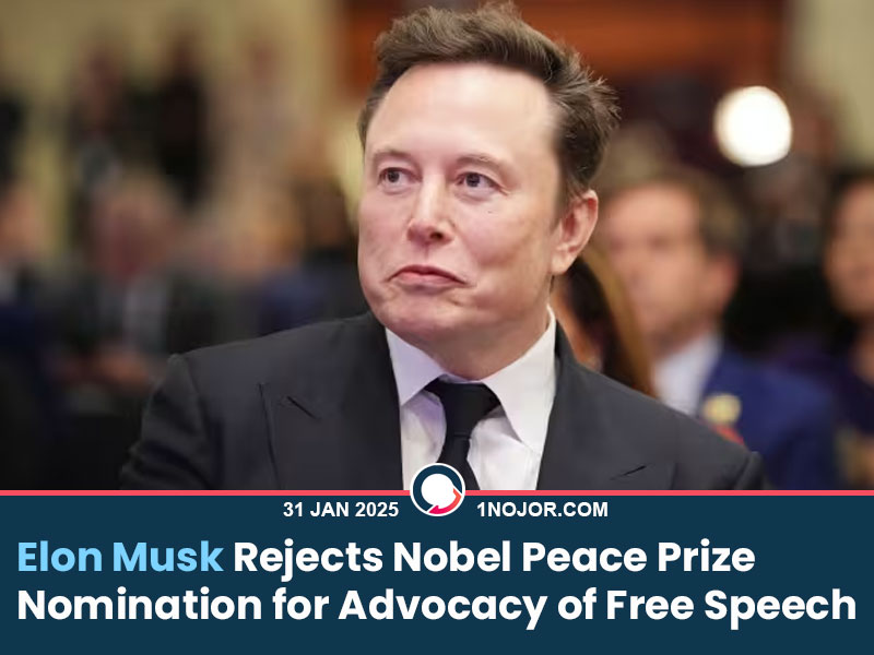Elon Musk, CEO of Tesla and SpaceX, was nominated for the 2025 Nobel Peace Prize for his promotion of free speech. The nomination was submitted by European Parliament member Branko Grimz, who highlighted Musk’s contributions to free expression and peace. However, Musk declined