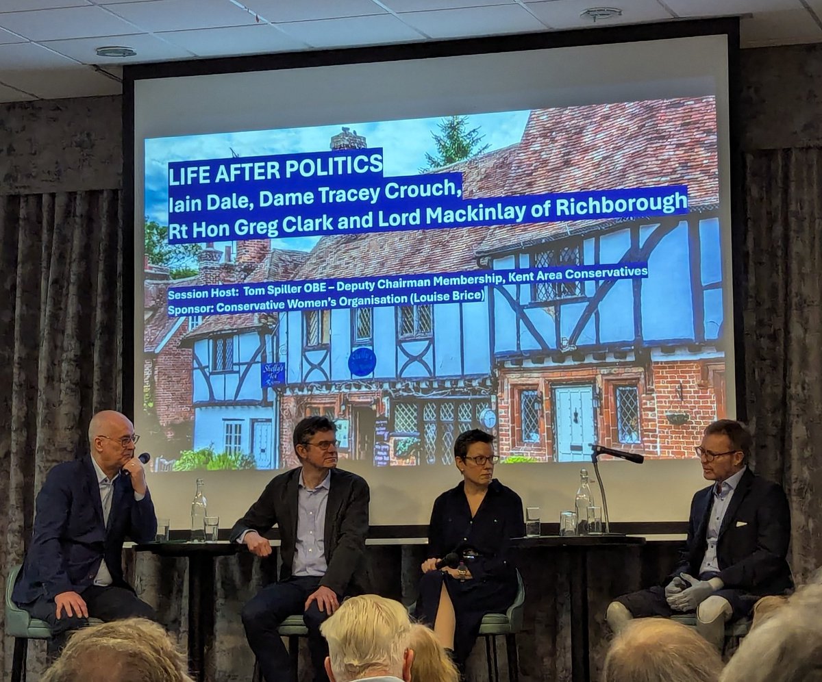 Tom Cannon (@tomcannon1) on Twitter photo Interesting to hear the reflections of retired Kent MPs today chaired by <a href="/IainDale/">Iain Dale</a> at Kent Conference. <a href="/RtHonGregClark/">Greg Clark</a> <a href="/tracey_crouch/">Dame Tracey Crouch</a> <a href="/cmackinlay/">Craig Mackinlay</a> Interesting to hear the reflections of retired Kent MPs today chaired by <a href="/IainDale/">Iain Dale</a> at Kent Conference. <a href="/RtHonGregClark/">Greg Clark</a> <a href="/tracey_crouch/">Dame Tracey Crouch</a> <a href="/cmackinlay/">Craig Mackinlay</a>