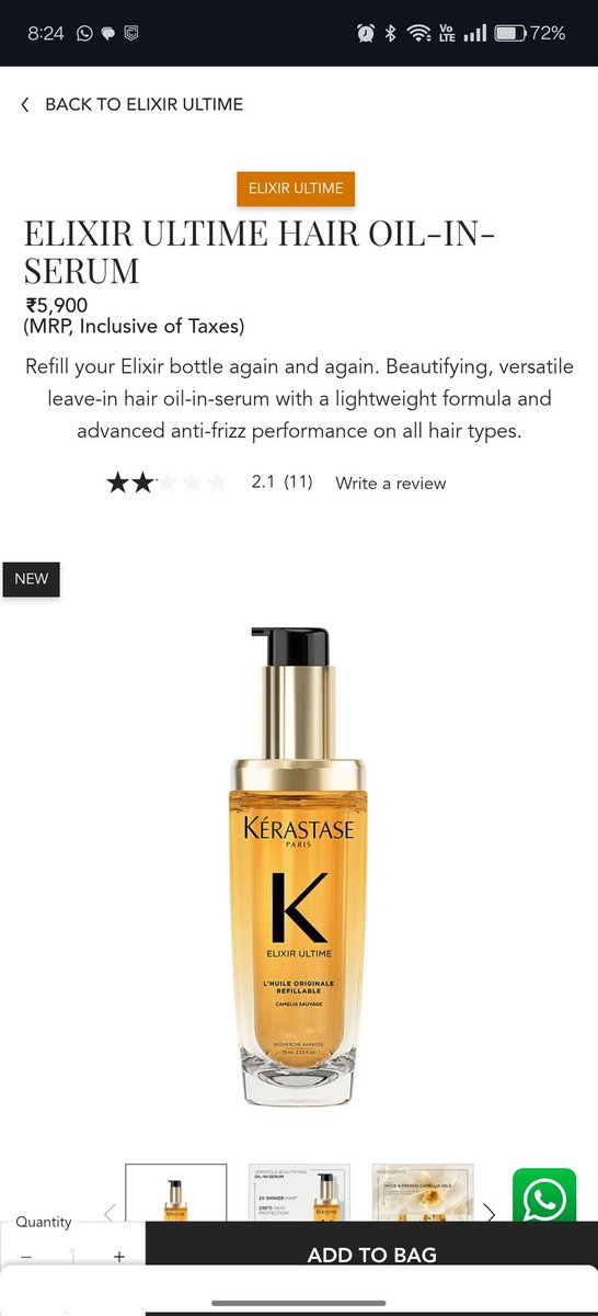 ShiraleyC's tweet photo. And this is the garbage that they've come up with for their bestseller. Absolute scam!!!! Loreal and Kerastase, you better get your act right. https://t.co/E8zuSaI0dj