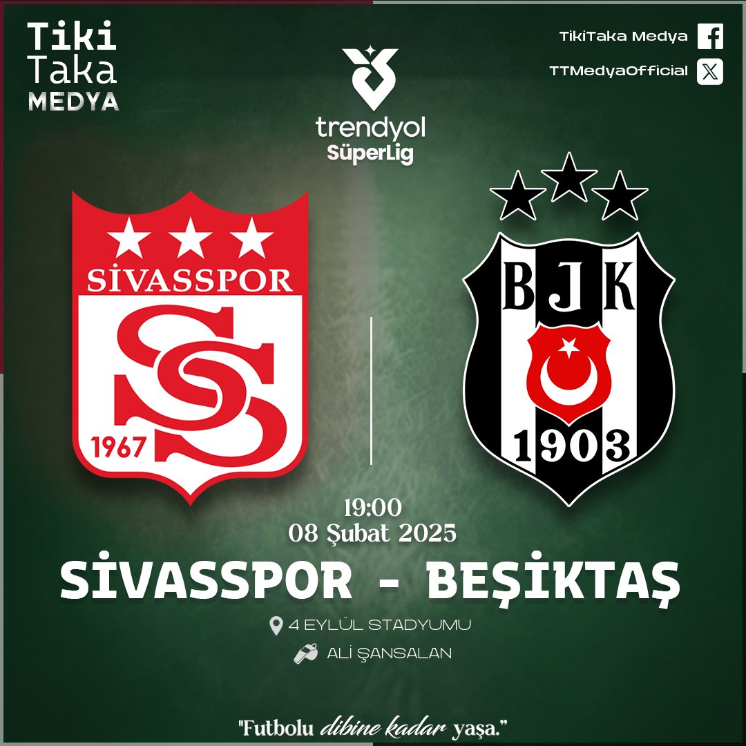 TTMedyaOfficial's tweet photo. ⚽Sivasspor, bugün evinde Beşiktaş'ı ağırlıyor. Her iki takıma da başarılar dileriz. https://t.co/p8WuSo5Wo6