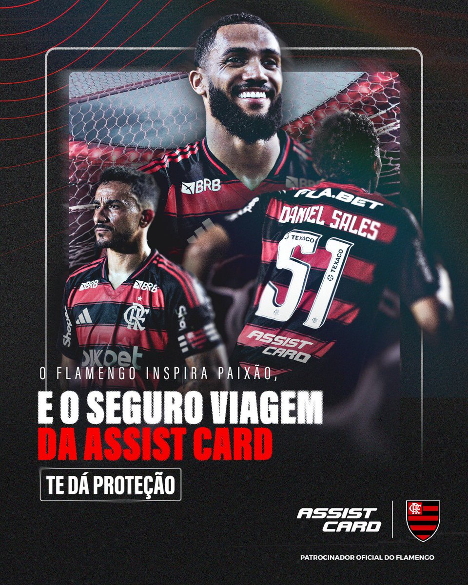 Flamengo's tweet image. Viva cada experiência sem limites.  
Quando seguir a paixão pelo Mengão, faça isso com a tranquilidade da Assist Card. ❤️🖤

#Flamengo #AssistCard #AssistFla @assistcard
