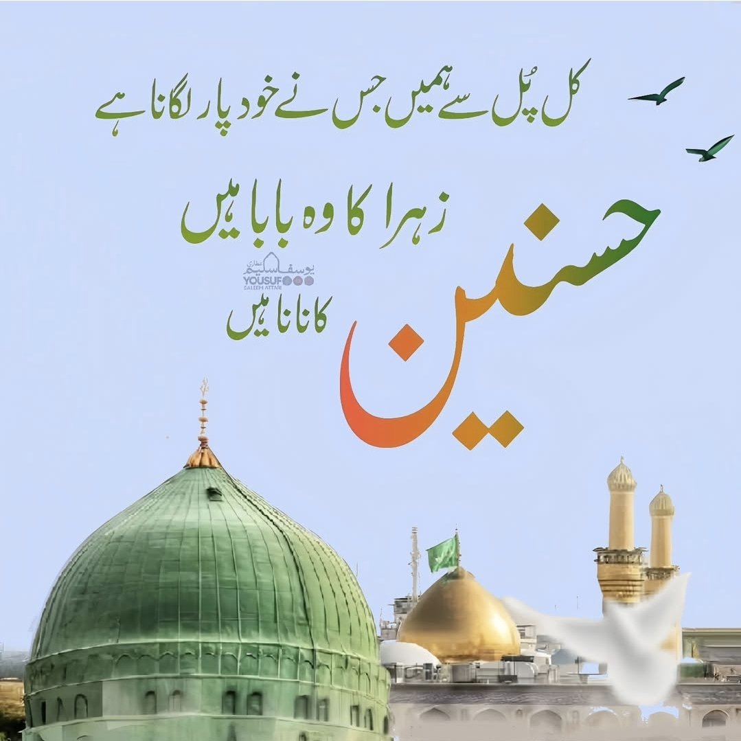 کل پل سے ہمیں جس نے خود پار لگانا ھے 
زہرا کا وہ بابا ہیں ، حسنین کا نانا ہیں ۔

صلی اللہ علیہ والہ وسلم 
رضی اللہ عنہم اجمعین