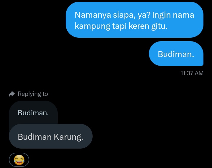 DiazBelanja's tweet photo. Trims untuk penulis @SankaraNangis udah kasih saran nama buat Budiman. 🌹 https://t.co/c68Eo4bA8X