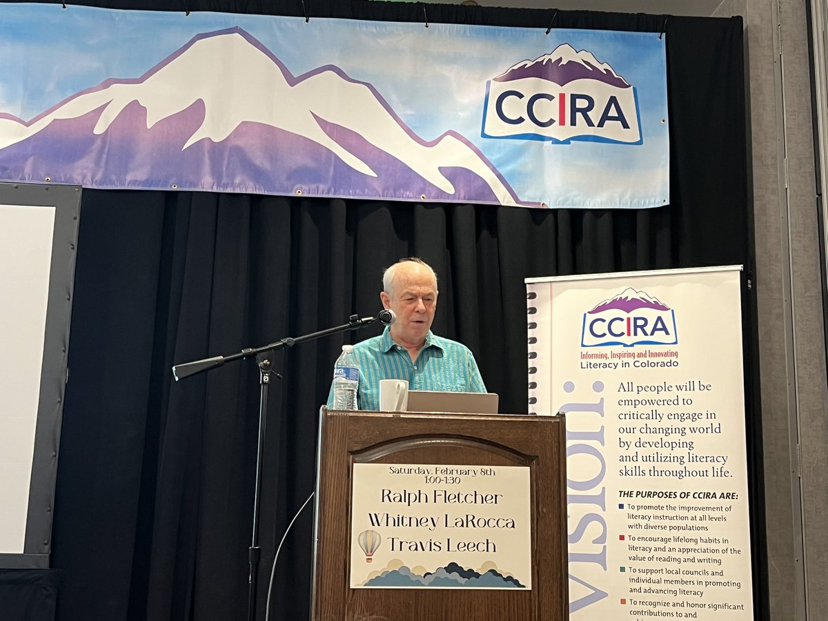 CCIRA (@coloradoreading) on Twitter photo Saturday keynote speaker, Ralph Fletcher, asked teachers to think about when the energy goes up during writing instruction and when it goes down. How do you keep writers excited and engaged? <a href="/WriterRalph17/">Ralph Fletcher</a> #ccira25 #ccira2025 Saturday keynote speaker, Ralph Fletcher, asked teachers to think about when the energy goes up during writing instruction and when it goes down. How do you keep writers excited and engaged? <a href="/WriterRalph17/">Ralph Fletcher</a> #ccira25 #ccira2025