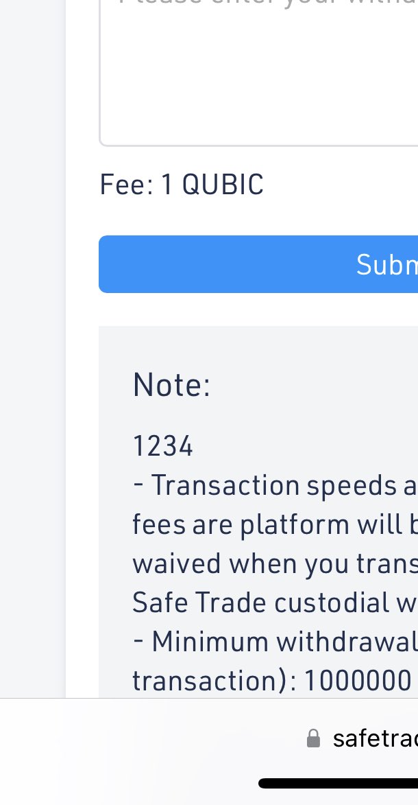 Finally getting my $qubic out of safetrade…I’m truly a believer ⁦<a href="/_Qubic_/">Qubic</a>⁩ side bar the fees are everything they preach! Imagine transferring billions of Qubic fee less