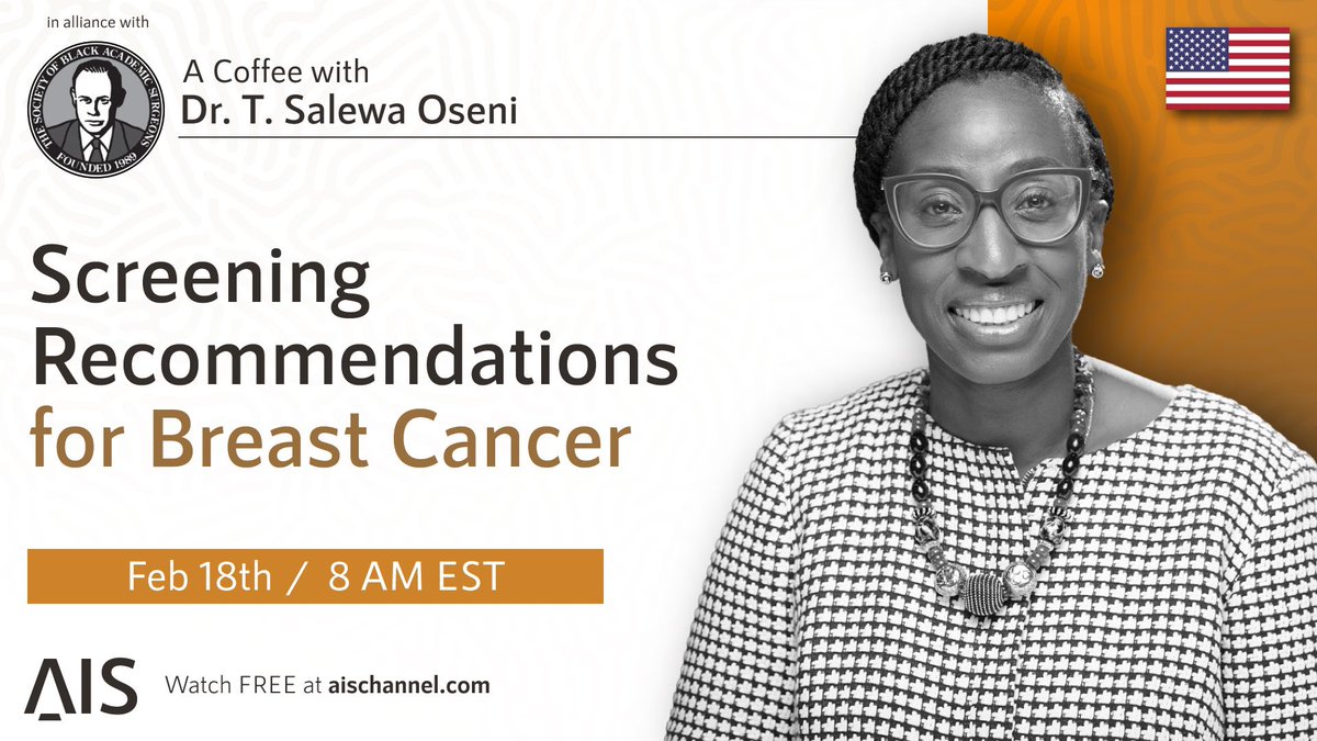 Society of Black Academic Surgeons (@societyofbas) on Twitter photo Don’t miss this live session with Dr. T. Salewa Oseni, where we dive into screening recommendations for breast cancer. Join us on 2/18! <a href="/SOSENI1/">T. Salewa Oseni, MD</a> <a href="/RodriguezMDNCI/">LuzMaria</a> <a href="/WomenSurgeons/">WomenSurgeons</a> <a href="/AmCollSurgeons/">American College of Surgeons</a> <a href="/NCICancerStats/">NCI Cancer Stats</a> <a href="/LatinoSurgery/">LatinoSurgSociety</a> <a href="/OutSurgeons/">Association of Out Surgeons and Allies (AOSA)</a> <a href="/AsianAcadSurg/">SocAsianAcadSurg</a> Don’t miss this live session with Dr. T. Salewa Oseni, where we dive into screening recommendations for breast cancer. Join us on 2/18! <a href="/SOSENI1/">T. Salewa Oseni, MD</a> <a href="/RodriguezMDNCI/">LuzMaria</a> <a href="/WomenSurgeons/">WomenSurgeons</a> <a href="/AmCollSurgeons/">American College of Surgeons</a> <a href="/NCICancerStats/">NCI Cancer Stats</a> <a href="/LatinoSurgery/">LatinoSurgSociety</a> <a href="/OutSurgeons/">Association of Out Surgeons and Allies (AOSA)</a> <a href="/AsianAcadSurg/">SocAsianAcadSurg</a>