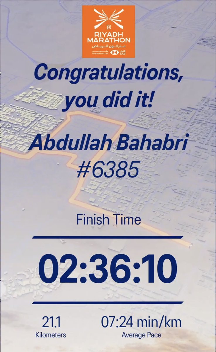 itsbahabri's tweet photo. من 3:16:40 السنة الماضية إلى 2:36:10 اليوم

تجربة ملهمة تشوف ناس ضعف وزنك وعمرك يجرون بنصف وقتك، وسكان المنطقة والمتسابقين يشجعوك

سواء 4 - 10 - 21ك أنصحك تشارك بـ #ماراثون_الرياض https://t.co/fY6rR9qqPc