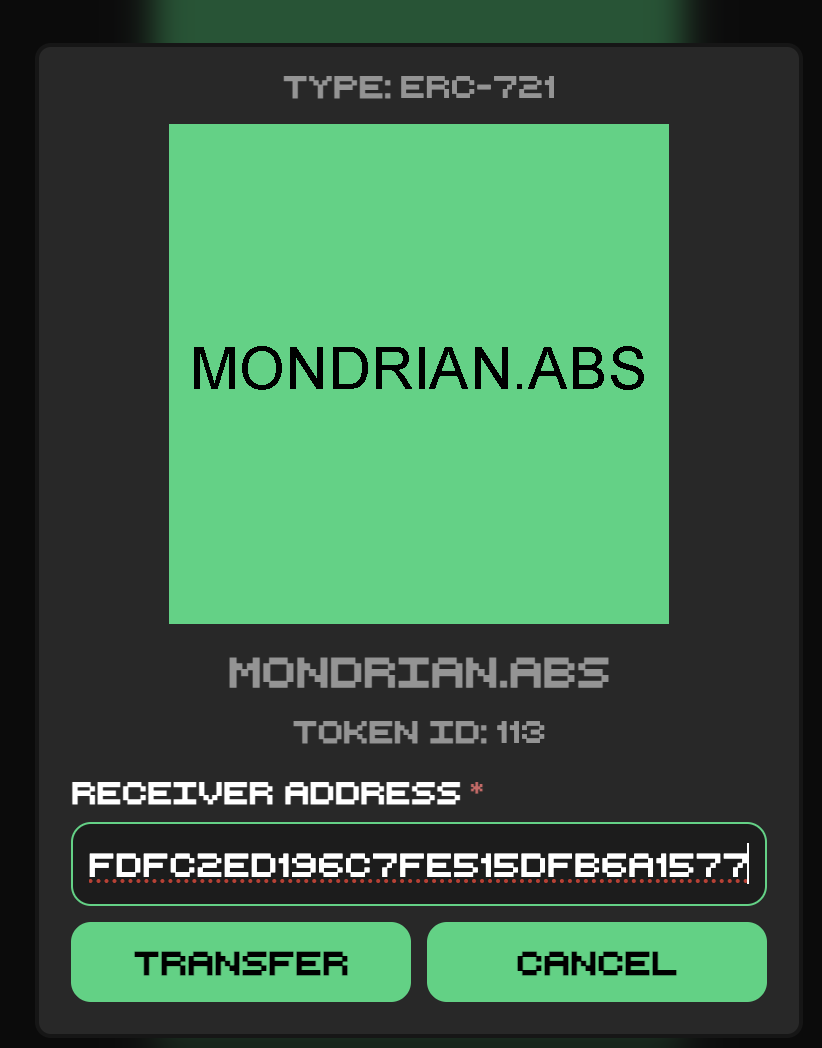 Big News for Mondrian Swap Users!

We're integrating ANS (Abstract Name Service) to make DeFi even simpler and more user-friendly. 

No more copying long wallet addresses—just use your custom ANS domain!

🧵