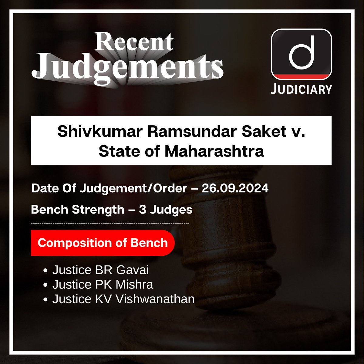 Law_Drishti's tweet image. Let’s look at these #RecentJudgments shedding light on #Justice in action.
.
Check our website: drishti.xyz/website-Judici…
.
#RecentJudgment #SupremeCourt #RecentNews #CurrentAffairs #Constitution #India #Court #LegalUpdates #IndianLaw #DrishtiJudiciary #TeamDrishti
