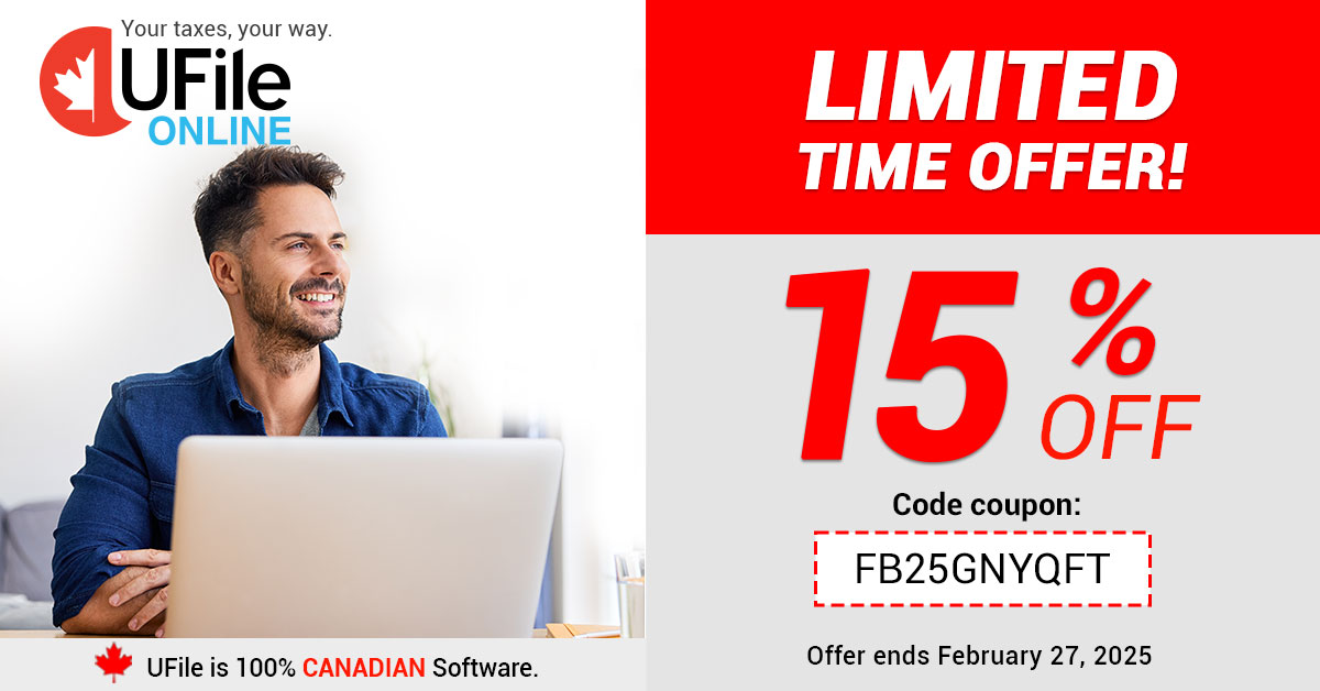 UFile's tweet image. Our winter #promo #offer is here - Save 15% OFF #UFile ONLINE. To take advantage of the offer, simply click on the “Pay Now” button and use the voucher code FB25GNYQFT. Hurry, the voucher code expires on February 27, 2025. bit.ly/4hBUT4m
#CanadianTaxes