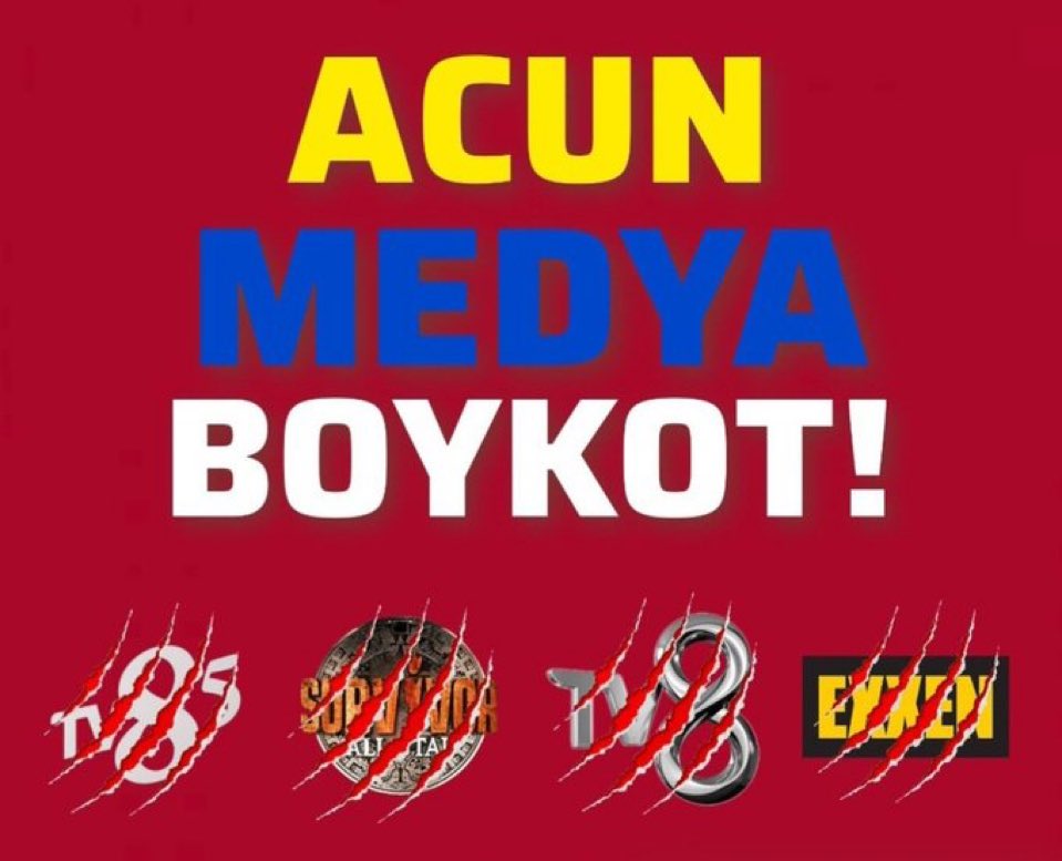 Bütün Galatasaray'ı sevenleri boykota çağırıyorum. Eğer Galatasaray'ı seviyorsan izleme, izlettirme.

 #Tv8Boykot