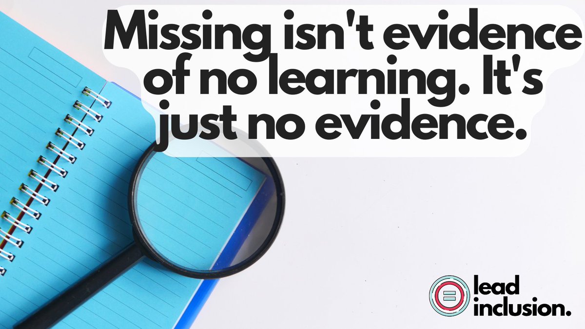 🔍 Missing work doesn’t mean missing learning—it just means we don’t have the evidence yet. Instead of assuming gaps, let’s focus on how we can gather evidence of learning. #LeadInclusion #GradingForGrowth #EduSky #UDL #EdChat #TeacherTwitter