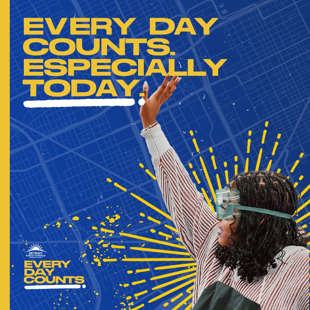 Detroitk12's tweet image. 🔢 It's Count Day! 🔢
Every day is important—but Count Day is extra special! 🏫✨ On Wednesday, February 12, your attendance from the first bell to the last helps your school and community thrive. Show up. Stay the day. Make it matter! #DPSCDStrong #CountDay #StudentsRise