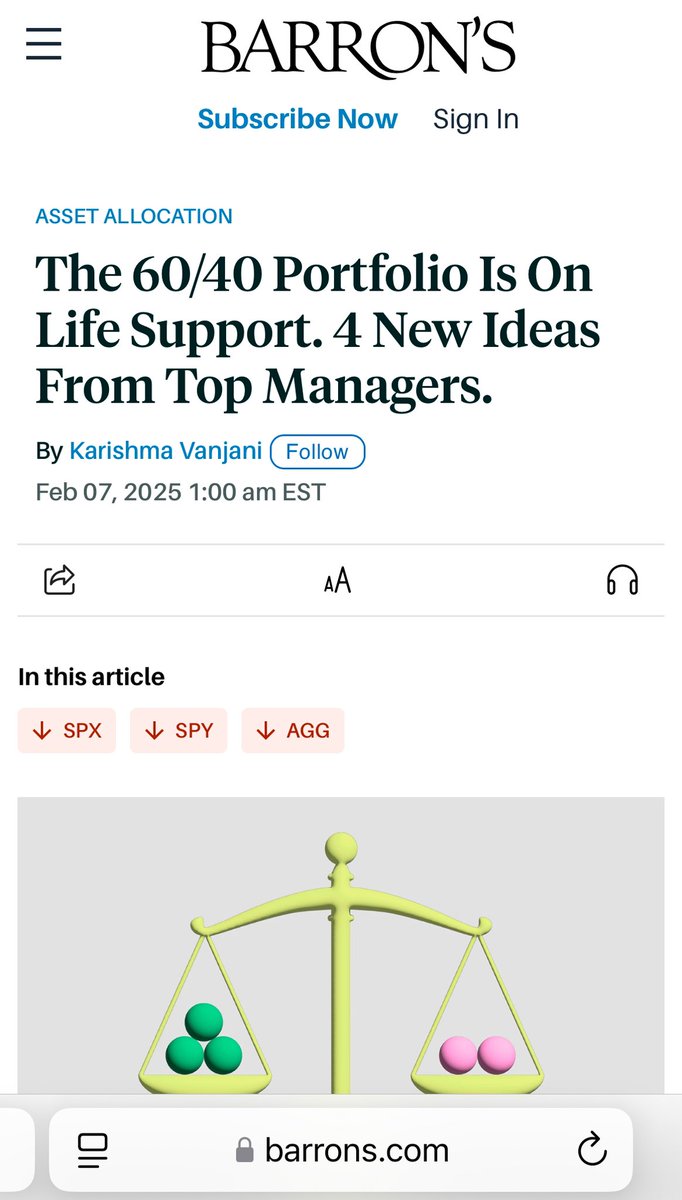 Complexity is job security. 

In addition to relentlessly attacking low-cost index fund investing, active managers relentlessly attack the simplicity of a fixed stock/bond allocation.

Ignore the noise. Invest simply and stay the course. 

barrons.com/articles/best-…