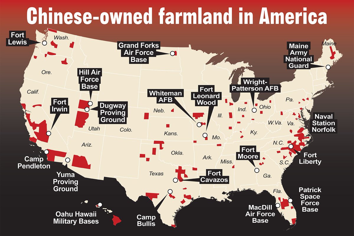 Jwhitty16's tweet image. Sieze all farm land purchased by Chinese shell companies and give it to Veterans. @realDonaldTrump @elonmusk