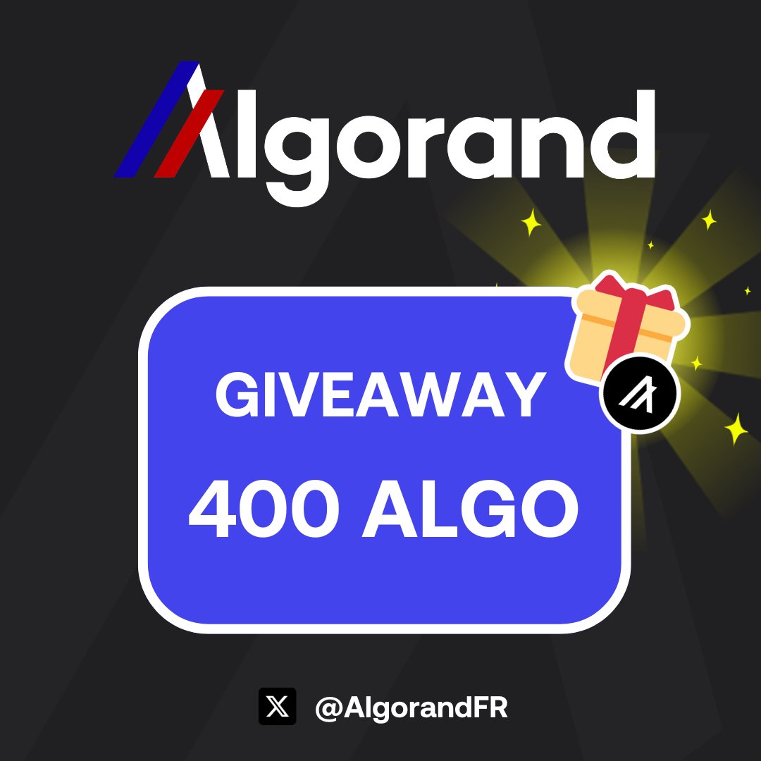 Algorand France (@algorandfr) on Twitter photo ππ GIVEAWAY ALGORAND
400 $ALGO Γ gagner pour une personne au hasard !
Pour participer π
1β£ Follow <a href="/AlgorandFR/">Algorand France</a> et <a href="/AlgoFoundation/">Algorand Foundation</a>
2β£ Like et RT ce tweet
3β£ Tag 2 personnes en commentaires
Tirage au sort dans 24H ! π₯ ππ GIVEAWAY ALGORAND
400 $ALGO Γ gagner pour une personne au hasard !
Pour participer π
1β£ Follow <a href="/AlgorandFR/">Algorand France</a> et <a href="/AlgoFoundation/">Algorand Foundation</a>
2β£ Like et RT ce tweet
3β£ Tag 2 personnes en commentaires
Tirage au sort dans 24H ! π₯