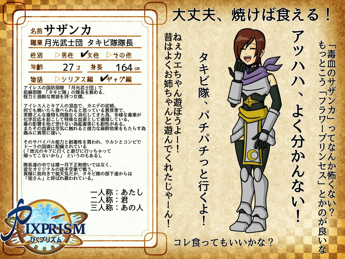 よく出てくる隊長達のプロフィール 