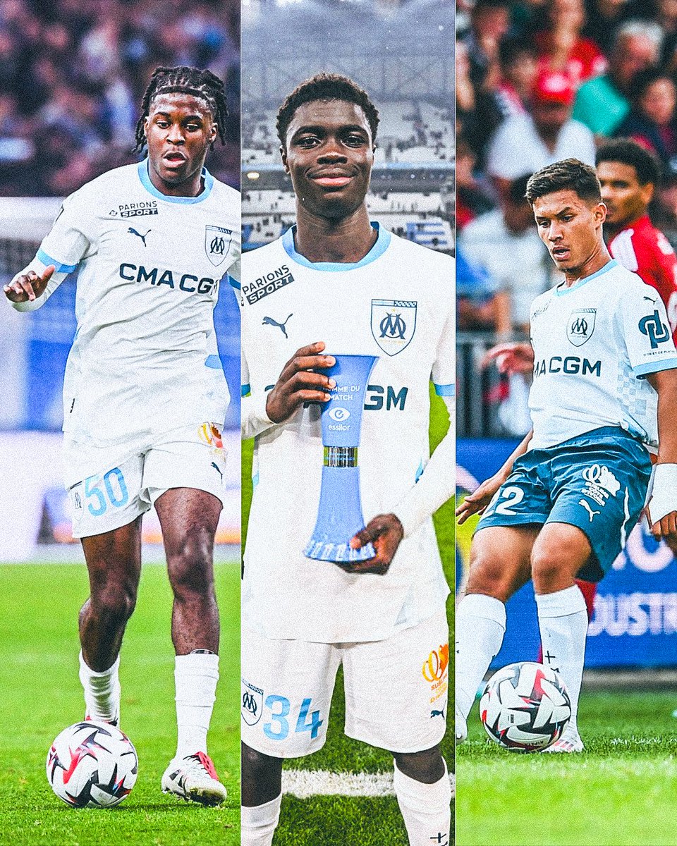 L’Olympique de Marseille est, aux côtés du Barça, le club du top 5 européen ayant lancé le plus de jeunes nés en 2007 cette saison ! 💙🤍