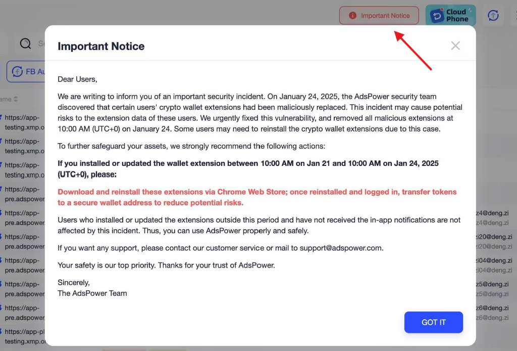 2 weeks gone after <a href="/AdsPowerBrowser/">AdsPower Browser</a> hacked and drained users wallets. No more info or detailed information was posted with this team.

What do u think about it? Personally i me moving to chrome profiles #adspower #ads $ads #hack #crypto