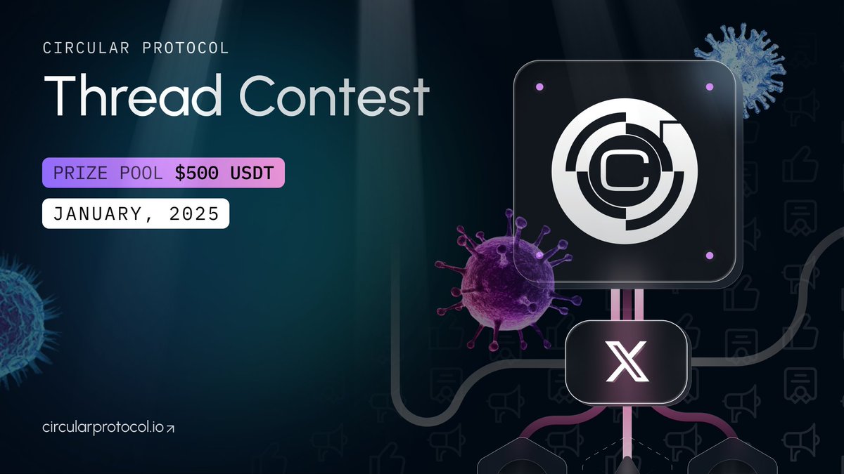 circularweb3's tweet photo. Circular Thread Contest ends Feb 10 - Drop Your Threads Now 💫 

DeSci is a revolution, not just a narrative. Explore how Circular is powering the frontier of DeSci - create a thread on our impact!

✅ A $500 prize pool will be shared among 5 winners.

How to Participate:

1️⃣ Engage: Follow, like, and retweet this tweet.

2️⃣ Research & Explore:

▫️Website: https://t.co/29YT4BSUHy
▫️X App: Explore the content with GrokAI.
▫️Whitepaper: https://t.co/GTMPDKA3As

to learn more about Circular.

3️⃣ Create: Craft a professional and informative thread covering:

▫️How Circular is powering the frontier of DeSci.
▫️Circular Protocol: The only Layer 1 blockchain specialized in DeSci.

4️⃣ Hashtags & Tags:

▫️Use: #circularprotocol & #DeSci
▫️Tag: @circularweb3

5️⃣ Visuals: Include relevant images to enhance the quality and appeal of your thread.

✅ Submission Details:

📅 Contest Period: January 20, 2025 – February 10, 2025

📩 Submit in the following Discord channel: https://t.co/iItIdrXg7e

💰 Prize Pool: $500, to be shared among the top 5 winners.

Seize this opportunity to showcase your creativity, expand your knowledge, and join Circular’s journey 🚀

▫️ Discord: https://t.co/QstTITpnLQ
▫️ Telegram: https://t.co/1tJPsOT2DB

Stay tuned for updates, and feel free to ask your questions in our community channels!

#circularprotocol #web3 #crypto #blockchain #community #contest
