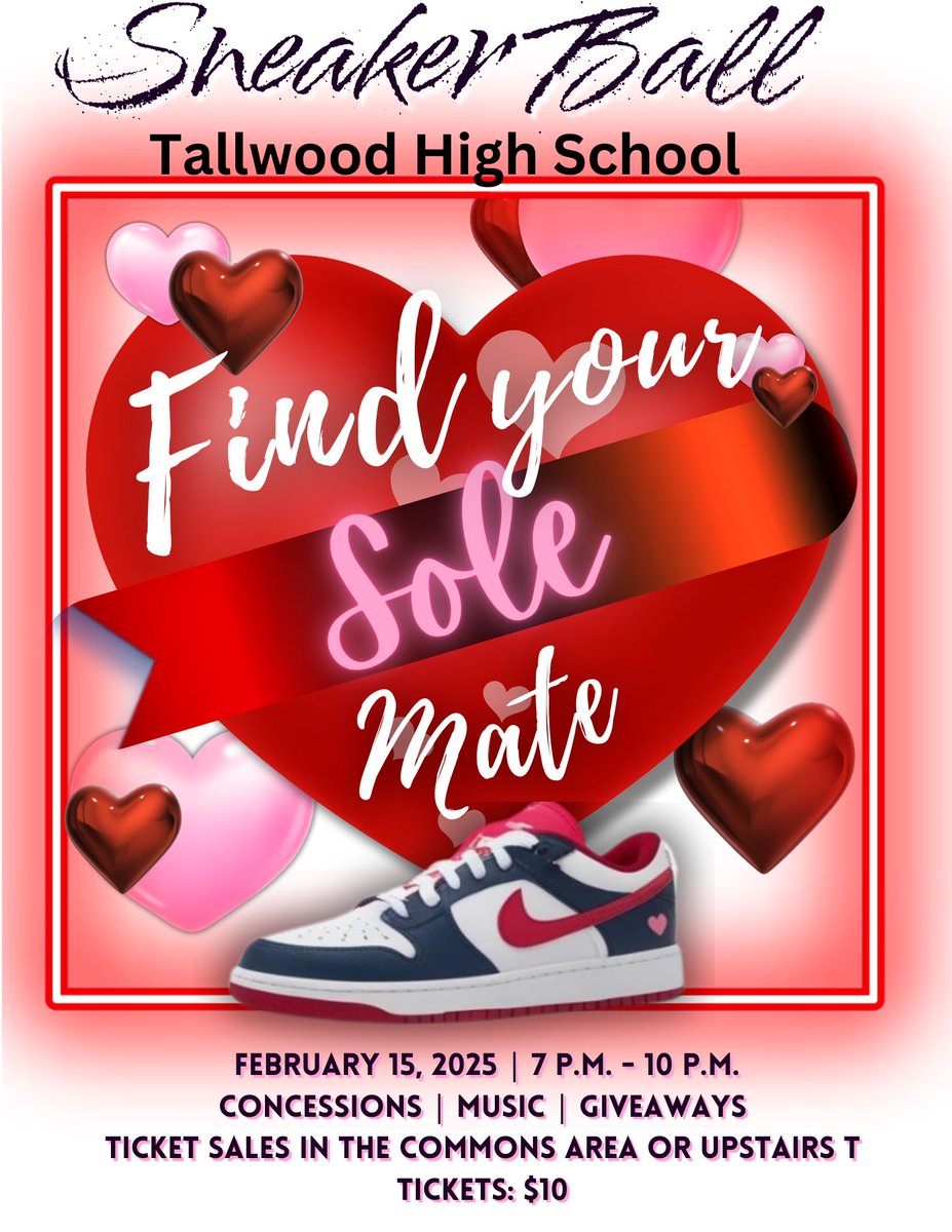 We’re inly a week away from the <a href="/TallwoodLions/">Tallwood High School</a> Sneaker Ball. Get your tickets soon. Participate in Spirit Week!!
