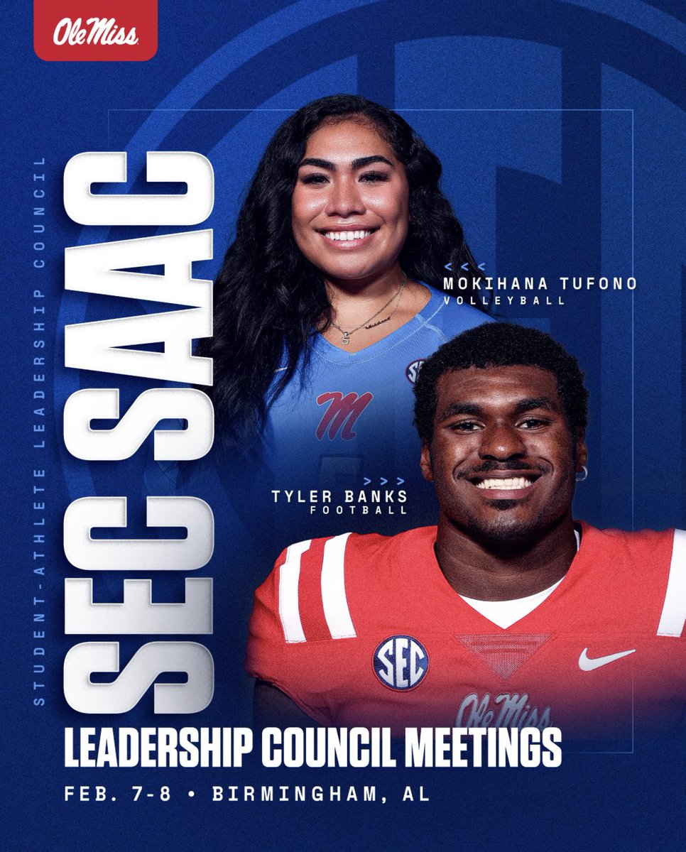Social Responsibility and Engagement (@totalrebs) on Twitter photo Congratulations to Mokihana Tufono (<a href="/OleMissVB/">Ole Miss Volleyball</a>) and Tyler Banks (<a href="/OleMissFB/">Ole Miss Football</a>) for being named to the SEC SAAC Leadership Council!
#TotalREBS Congratulations to Mokihana Tufono (<a href="/OleMissVB/">Ole Miss Volleyball</a>) and Tyler Banks (<a href="/OleMissFB/">Ole Miss Football</a>) for being named to the SEC SAAC Leadership Council!
#TotalREBS