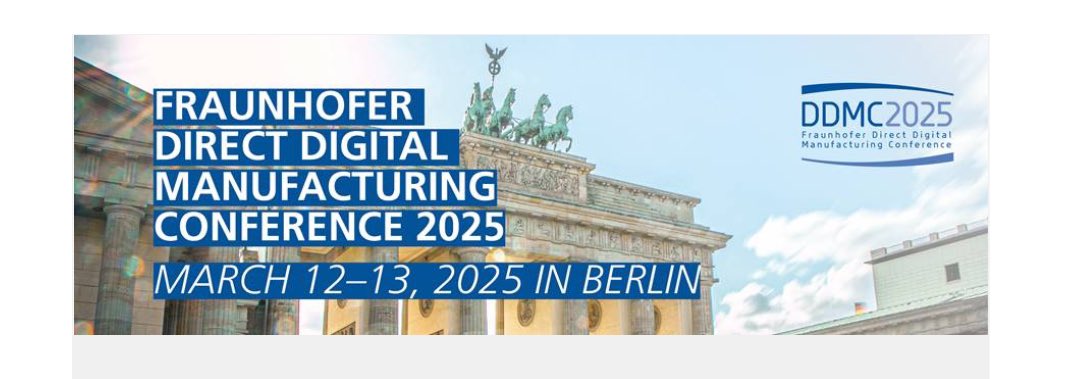 Register for Fraunhofer DDMC 2025
March 12-13 Berlin  #additivemanufacturing - Latest news rm-platform.com/news-events/la…