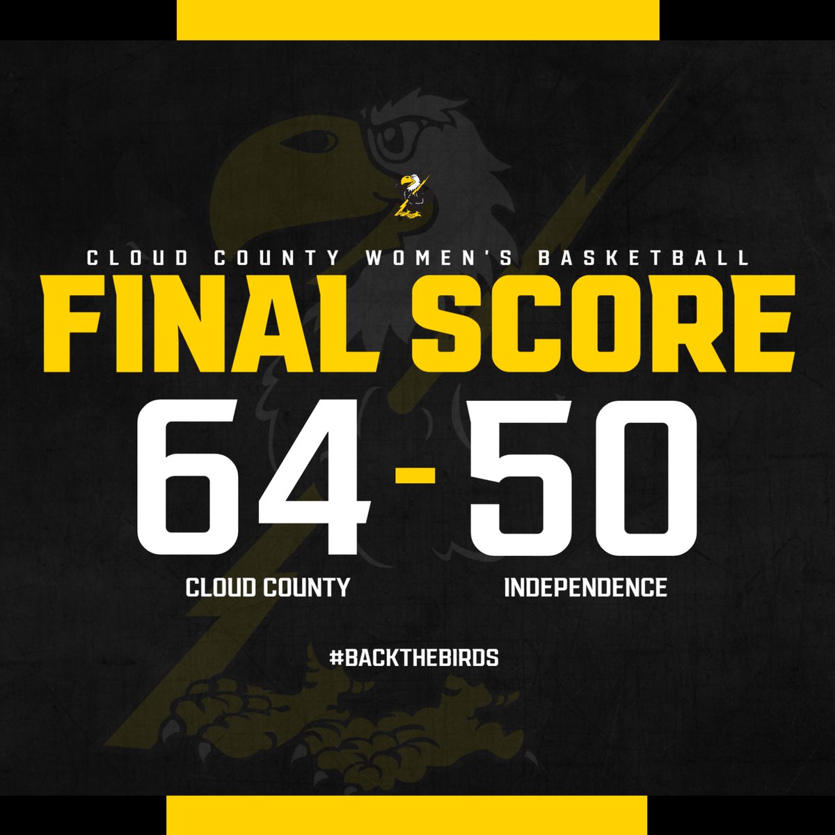 𝗧𝗛𝗥𝗘𝗘 𝗜𝗡 𝗔 𝗥𝗢𝗪 ✅ 

Cloud County improves to 15-8 overall and 10-8 in Kansas Jayhawk Community College Conference play with a 64-50 road win at Independence on Saturday. The T-Birds will host Coffeyville on Wednesday, February 12 at 6 pm.

#CloudWBB | #BackTheBirds