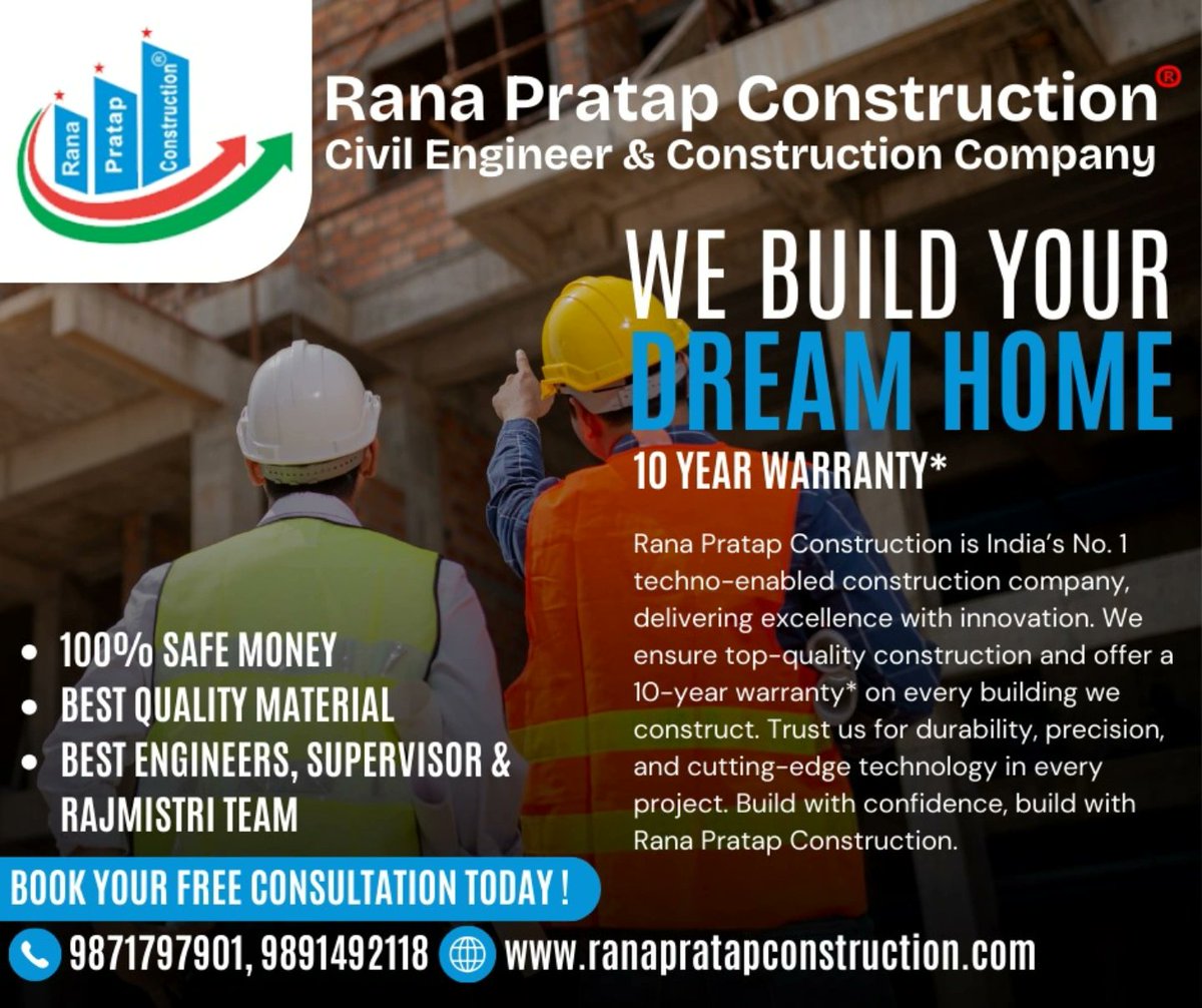 akdahaag's tweet photo. We Build Your Dream Home 
घर के निर्माण के लिए ठेकेदार नहीं. कंपनी चुने. 
क्योंकि हम आपको देत��� हैं अनुभवी आर्किटेक्ट, सिविल इंजीनियर और सुपरवाइजर तथा अनुभव राजमिस्त्री की टीम एक ही छत के नीचे.. 
अभी संपर्क करे
Mob. 9871797901, 9891492118.
Website:- https://t.co/0bpEtpWXQ8 https://t.co/aJ56Yhi61S