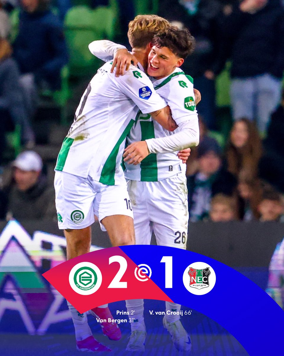 FCGGroundhopper's tweet photo. Jaaaaa met 10 man de overwinning over de streep getrokken ๐ช๐ tegen 2 tegentanders #nec & #KNJB #GROnec #WIJZIJNGRONINGEN! #ForzaFCG๐๐ค https://t.co/gZzGK946mR