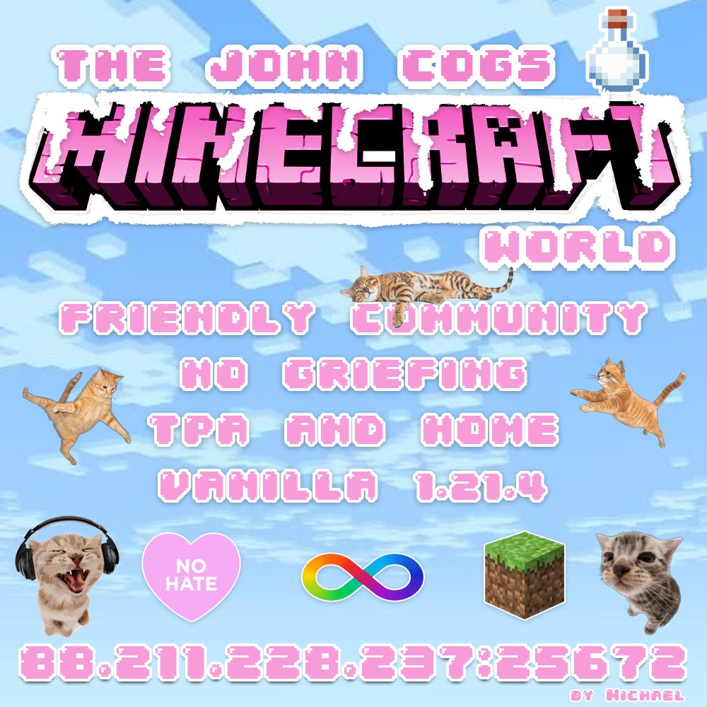 I have been told to announce that I now have a Mine Craft server. Jamie and Michael have set it up for all my fans to play together. 

All the information is on this handy poster that Michael has made.
