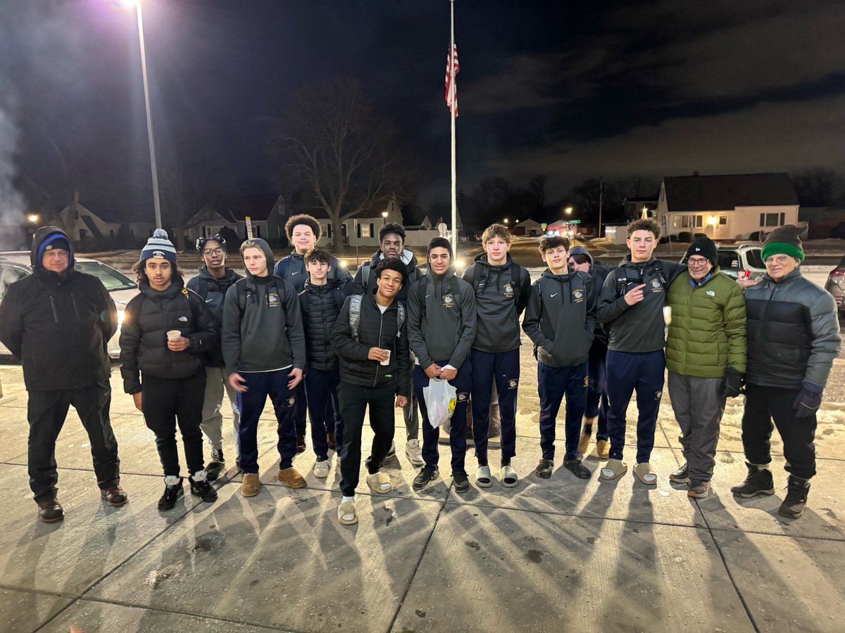 After last night’s game at Grand Island, the KE Varsity Boys Basketball went to the Jerry Starr Sleepout. Over the course of their season, the team collected donations &amp; the captains went out &amp; purchased food items &amp; hygiene products for the Ken-Ton Closet. Way to go Bulldogs!