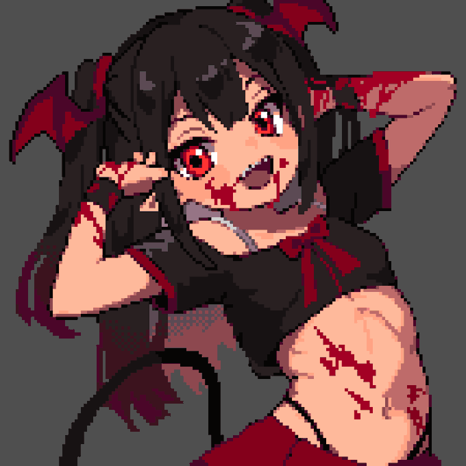 Kasy | カシー ❤️💢🎀 - 2 pic. 😈🩸 #kasykanvas 🎨 ahiru_tokotoko https://t.co/LsYy9qedJq
