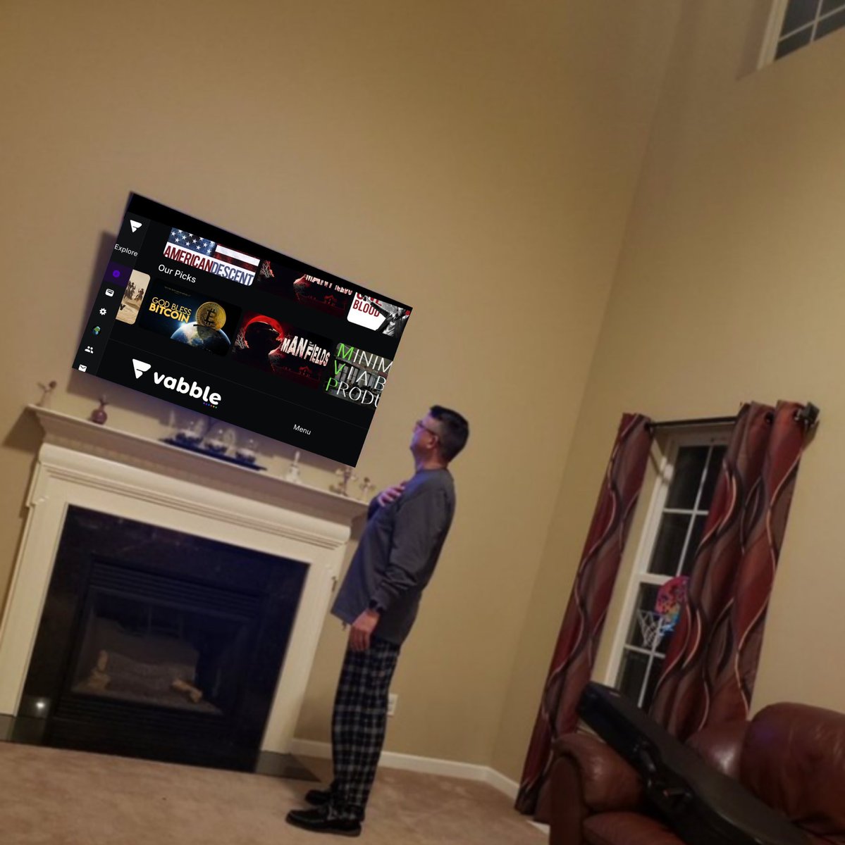 My dad everytime I put on <a href="/VabbleApp/">Vabble 🛡️</a> instead of <a href="/netflix/">Netflix</a> 🙏