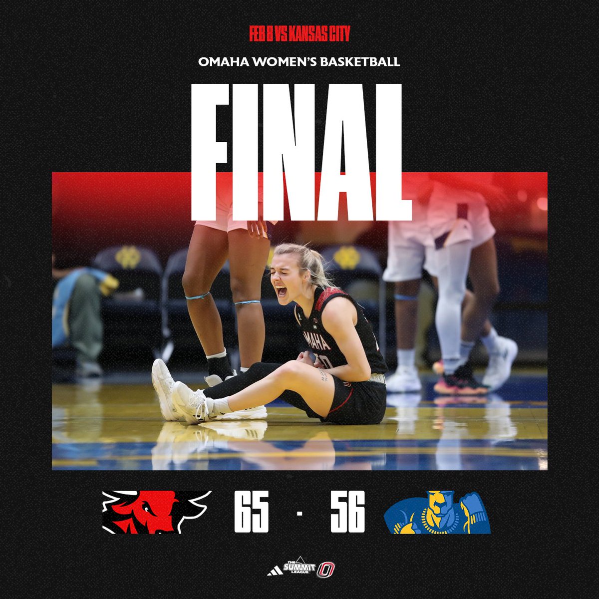 DOWN GO THE ROOS 🦘⬇️

Harriet Ford gets her third career double-double (12 pts 17 rb) and career-high rebounds 👏

Grace Cave lead the scoring with 29 pts, and now moves into 16th place in Omaha's all-time leading scorers (1,184 pts) 🏅

#GoMavs