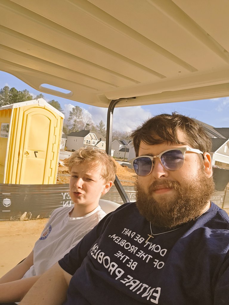 AustSwin98's tweet image. Just cruising around with my cousin. Neighbor let us borrow the golf cart.