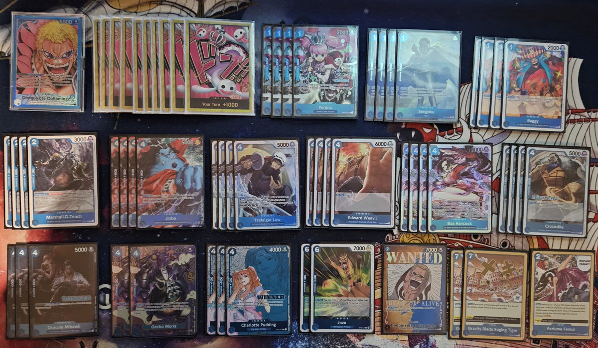 Went 9-1 (4th Place) with Doflamingo in NoHeroes Treasure Cup today.
Back to Back 9-1 🙃

MU:
🟢 Doofy
🟢 Nami
🔴 Doofy (no 2K's 🥲)
🟢 Pluffy
🟢 Doffy
🟢 Pluffy
🟢 Pluffy
🟢 Lucci
🟢 Lucci
🟢 Doofy