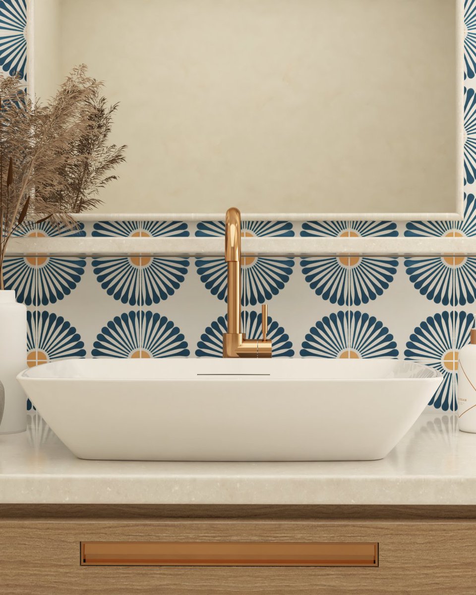 Add a splash of personality to your bathroom with our Rita cement tile 💙✨ ⁠
⁠⁠
🔗Shop Rita at the link below.
lilitile.com/products/rita-…
⁠
#bathroomtile #backsplashtile #walltile #homedesign