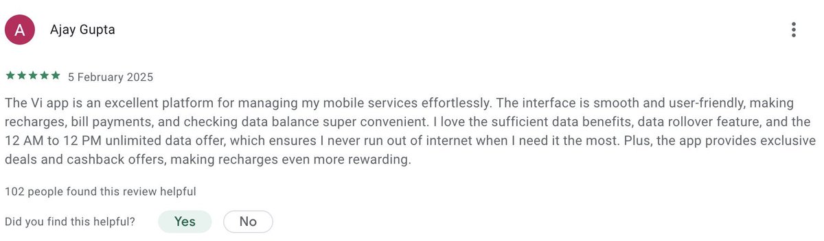 Perception finally getting changed for Vodafone Idea?
Is it the Unlimited data across few circles or the 12 a.m. to 12 p.m. Unlimited data across the rest of the circles? Google Play rating: 4.4/5
Apple store rating: 4.5/5
Check below post for Google/Appstore links
#VodafoneIdea