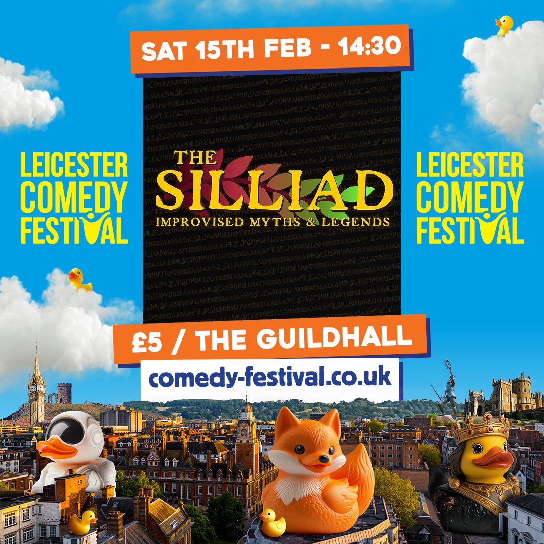 The Silliad (@thesilliad) on Twitter photo Leicest-er, we hardly know her!
Can’t sphinx of something to do next weekend? Well, the Silliad will be making their <a href="/LeicsComedyFest/">Leicester Comedy Festival</a> debut on Saturday 15th February at 2:30pm. Make sure to book your tickets now before it’s too late!
comedy-festival.co.uk/events/the-sil… Leicest-er, we hardly know her!
Can’t sphinx of something to do next weekend? Well, the Silliad will be making their <a href="/LeicsComedyFest/">Leicester Comedy Festival</a> debut on Saturday 15th February at 2:30pm. Make sure to book your tickets now before it’s too late!
comedy-festival.co.uk/events/the-sil…