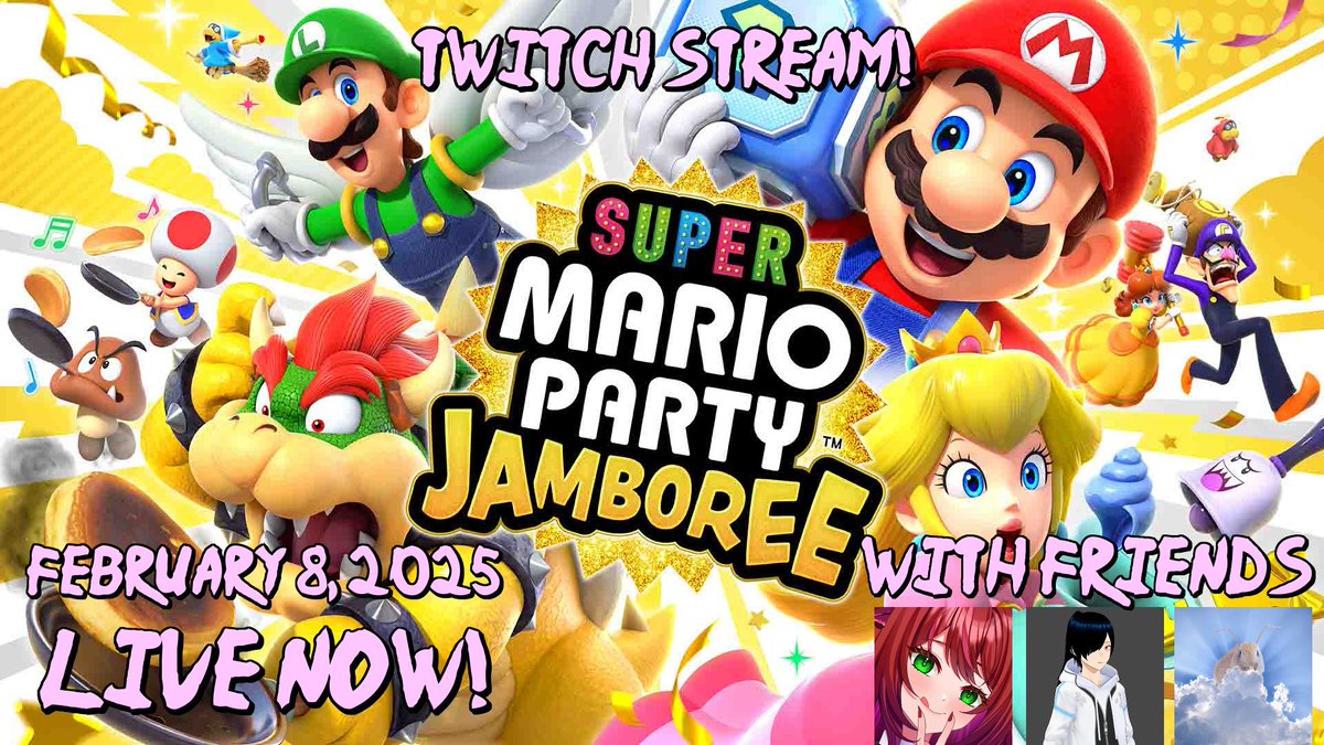 STREAMING ON TWITCH!  Valentine's Stream with Super Mario Party Jamboree...I see nothing wrong with this ^^;
Featuring <a href="/CrimsonKeep_VT/">Crimson Keep 🍵🐉</a> <a href="/Kakeru1V/">Kakeru1 ⚔️❄️</a> and Antbunny
Click to watch! ►►► twitch.tv/thesakurasamur…
Welcome to a Brave New World!