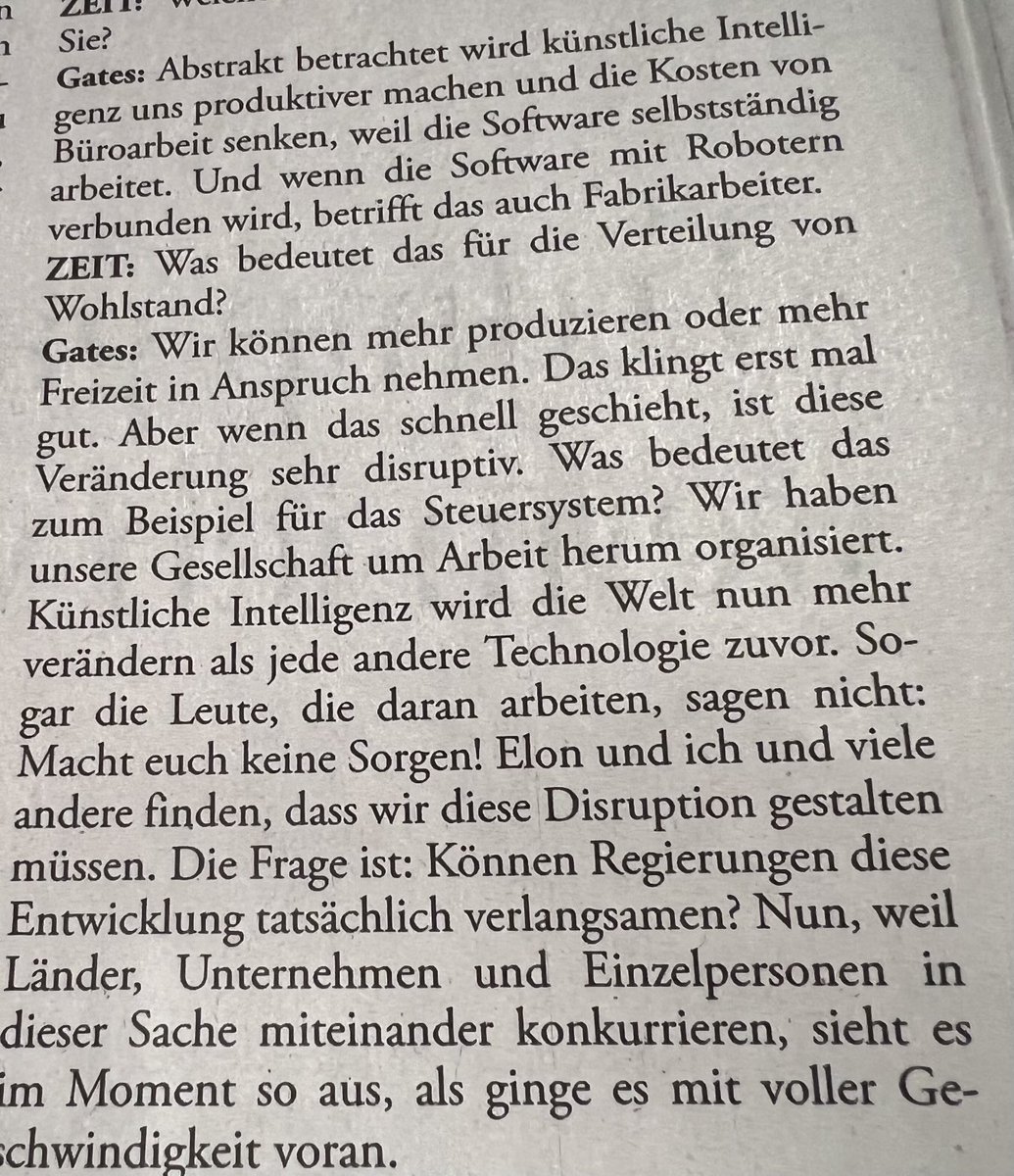 Servicetweet für diejenigen, die den ökonomischen Zusammenhang zwischen (arbeitsbasiertem) Steuersystem und KI bestreiten. Bill Gates in ⁦<a href="/DIEZEIT/">DIE ZEIT</a>⁩
