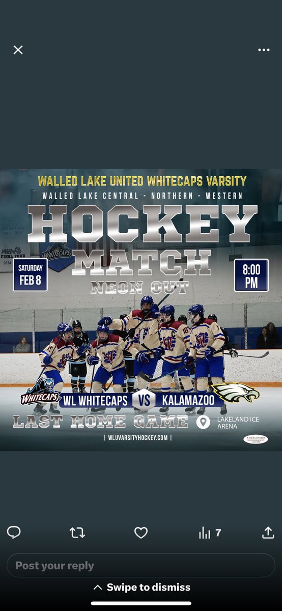 Walled Lake Whitecaps tweet media