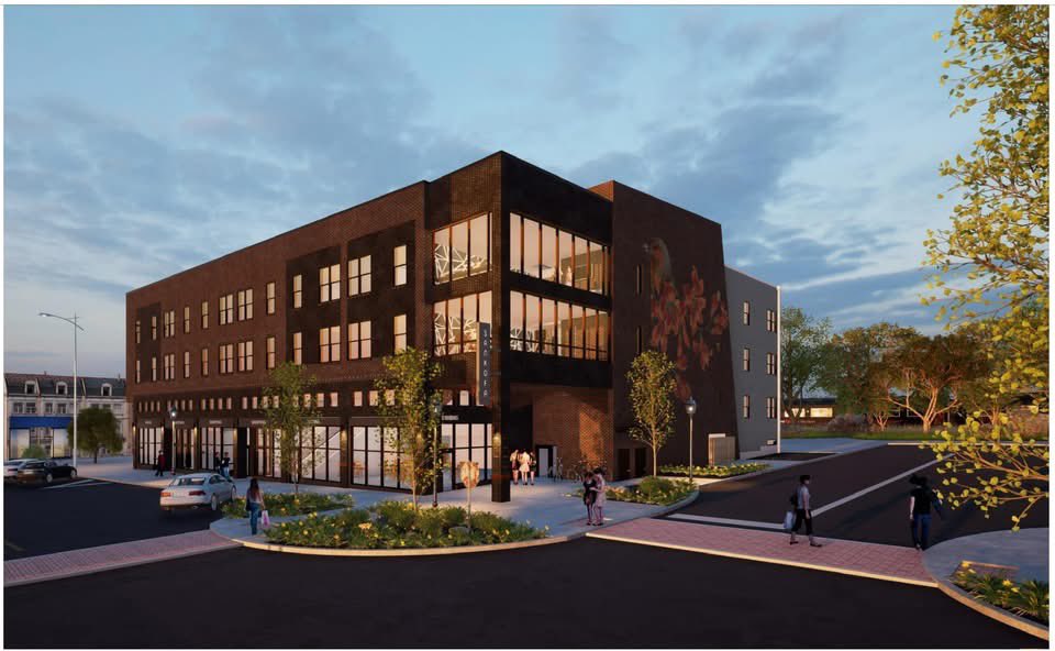 Groundbreaking yesterday for Sankofa. After the bankers and politicos, the design team took our chance. This is the first new construction in 50 years along the C-Street historic commercial district, taking the place of a gravel lot.