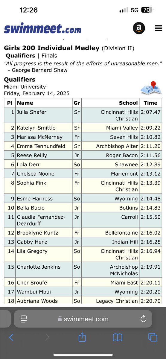 BotkinsSwim's tweet image. Bella qualifies In her first individual at districts in the 200IM SEEDED 10th place! This also a new school record time!