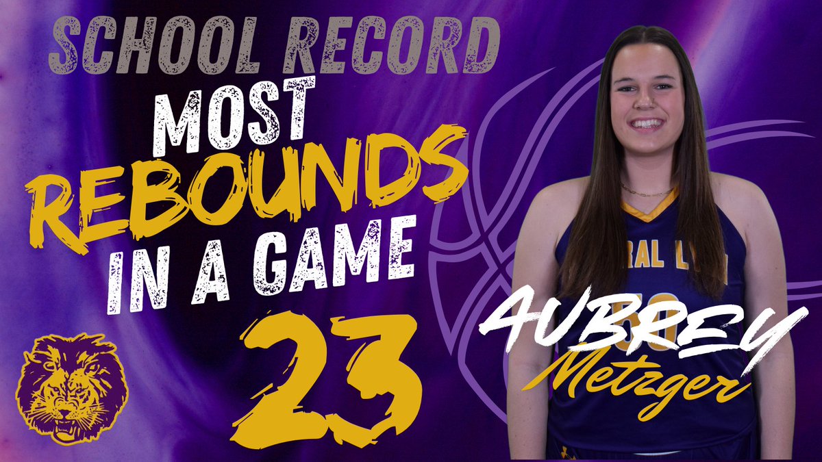 Central Lyon Girls Basketball (@clgirlshoops) on Twitter photo Congrats to <a href="/aubreymetzger25/">Aubrey Metzger</a> on breaking the school record for REBOUNDS IN A GAME last night with 23 against Rock Valley! The previous record of 21 was set in 21-22 by <a href="/DestaHoogendoo1/">Desta Hoogendoorn</a> . Way to go, Bird!
<a href="/IGHSAU/">IGHSAU</a> <a href="/nwcwbasketball/">NWC Women’s Basketball</a> Congrats to <a href="/aubreymetzger25/">Aubrey Metzger</a> on breaking the school record for REBOUNDS IN A GAME last night with 23 against Rock Valley! The previous record of 21 was set in 21-22 by <a href="/DestaHoogendoo1/">Desta Hoogendoorn</a> . Way to go, Bird!
<a href="/IGHSAU/">IGHSAU</a> <a href="/nwcwbasketball/">NWC Women’s Basketball</a>