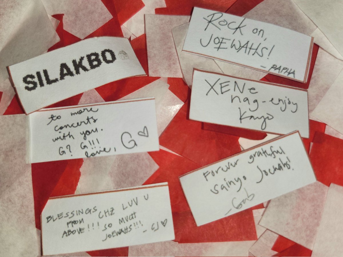 cscjjokji's tweet photo. nakumpleto ko ba yung handwritten message from silakbo confettis 🥹 ily @cupofjoemusic #COJSilakboTheConcert https://t.co/8157CBlEh7