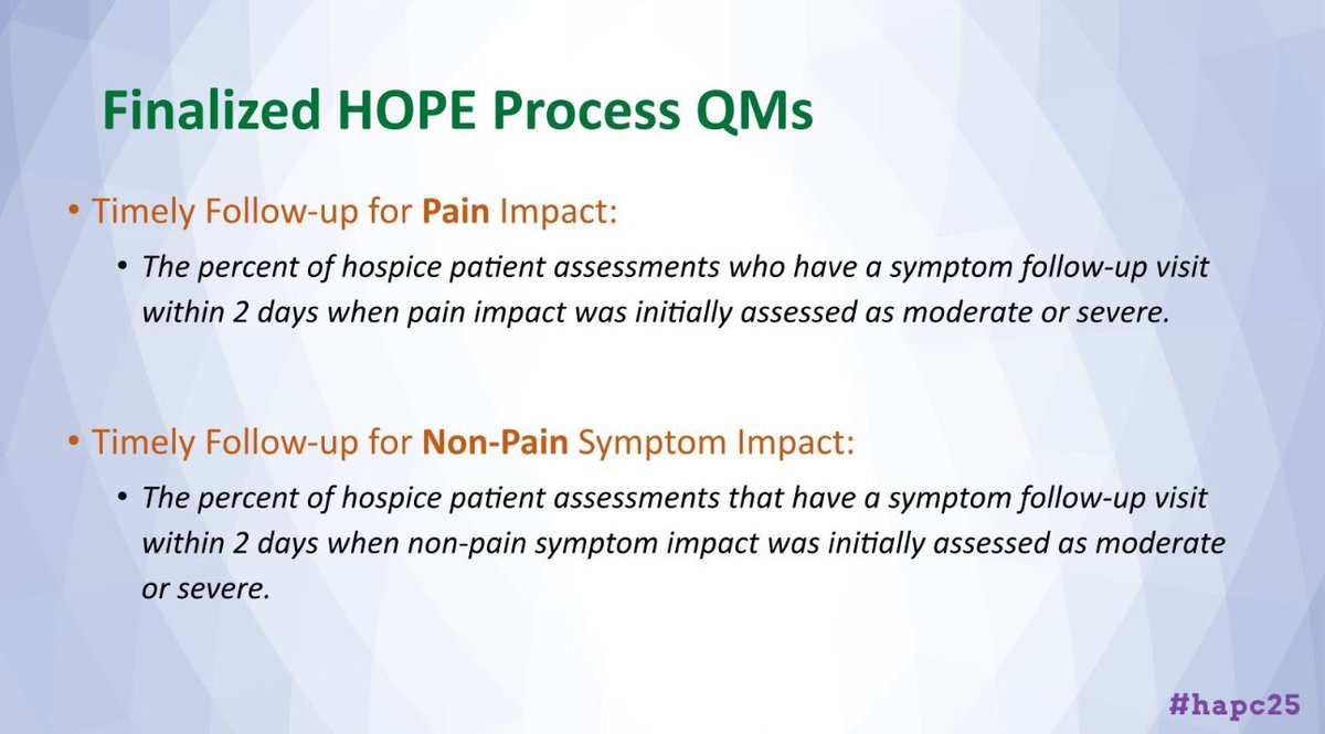 Great learning about new Hope quality measures in hospice #hapc25